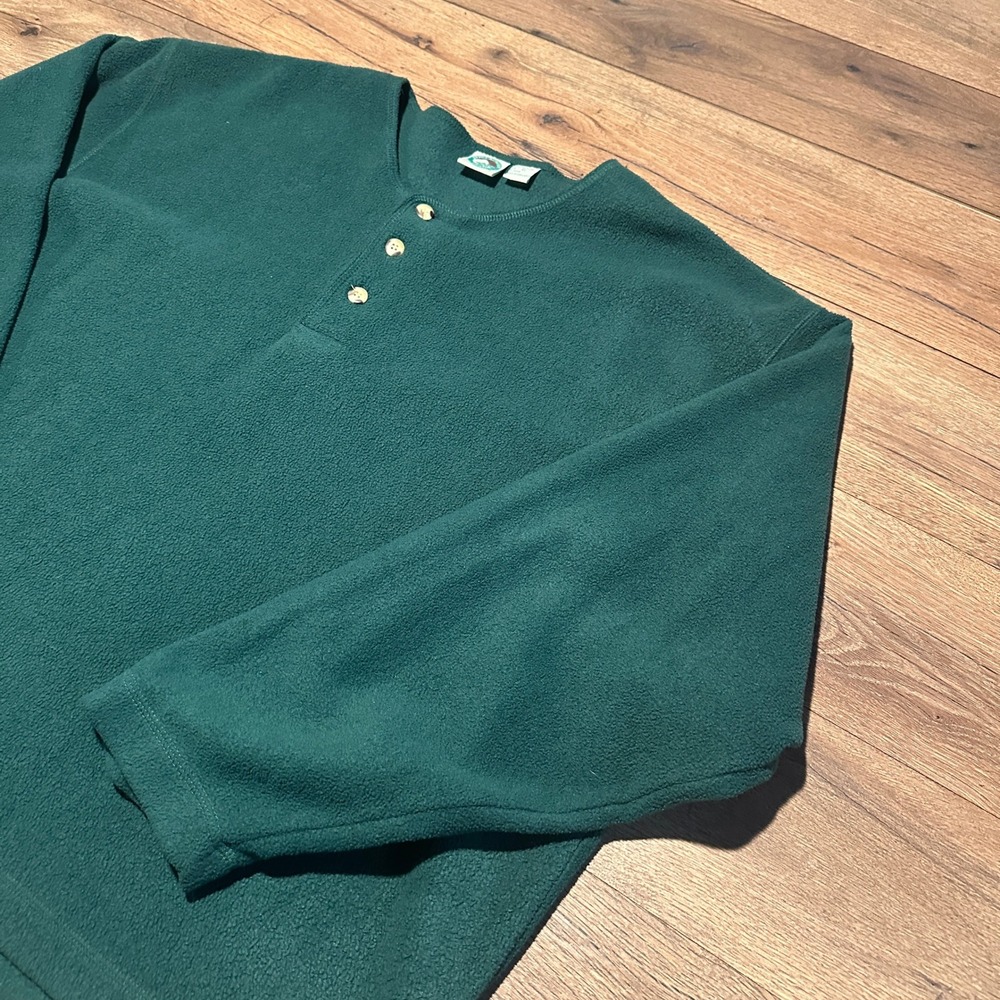 Vintage Appalachian Trail Green Fleece Henley Pullover Mens XL
